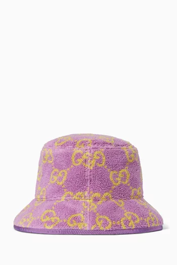 GG Jacquard Bucket Hat in Terrycloth