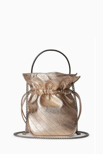 Blondie Mini Bucket Bag in Metallic Leather