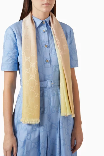 Ombre GG Shawl in Cotton-silk