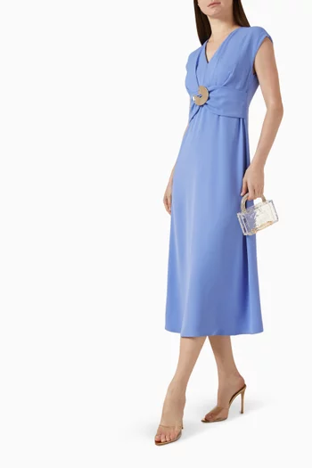 Belted Midi Dress in Rayon
