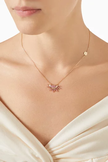 So Precious Sunrise Madness Pink Sapphire Necklace in 18kt Gold