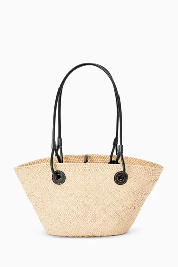 Small Anagram Basket Bag in Iraca Palm