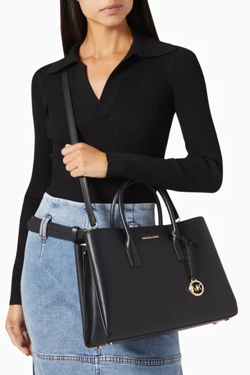 Large Ruthie Satchel Bag in Pebbled Leather