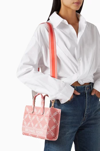 Small Gigi Messenger Bag in Cotton-blend Jacquard