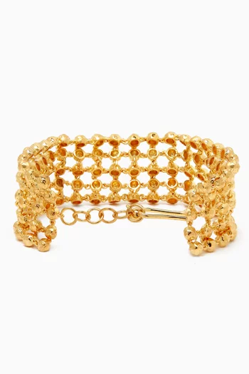 Waves Mesh Bracelet in 18kt Gold-plated Brass