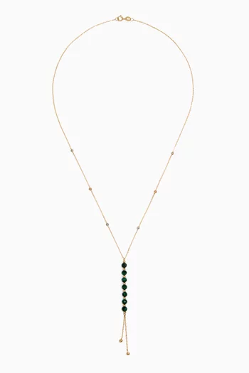 Lilian Beaded Lariat Necklace in 18kt Gold