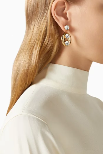 Iris Crystal Earrings in Gold-tone Brass