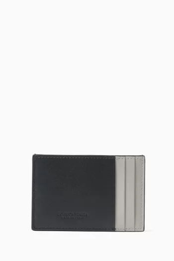 Cassette Card Case in Intreccio Leather