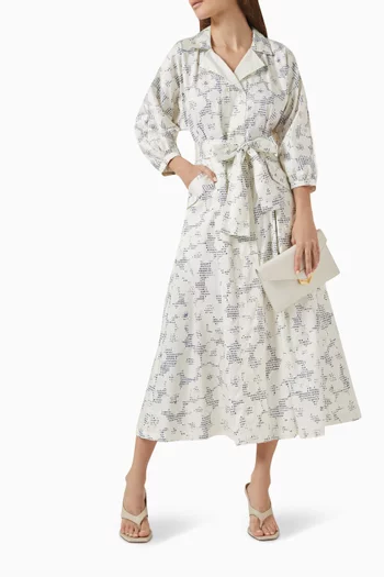 Mara Midi Dress in Cotton-satin