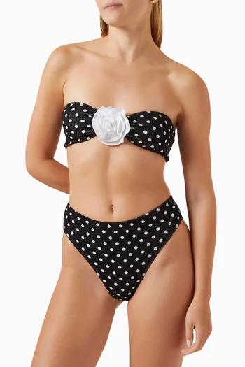 High-waist Polka-dot Bikini Briefs