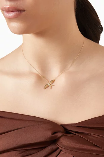 Small Bird Diamond Necklace in 18kt Gold