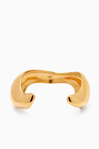 Lara Curved Open Cuff Bracelet in 18kt Gold Vermeil