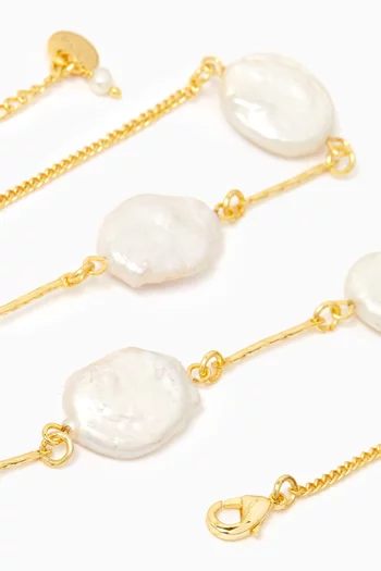 Freshwater Pearl Choker in 18kt Gold-plated Bronze