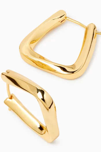Small Trinity Hoop Earrings in 18kt Gold-plated Brass