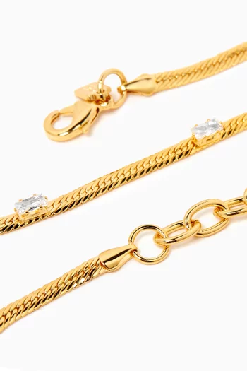 Serpent Chain Necklace in 18kt Gold-plated Brass