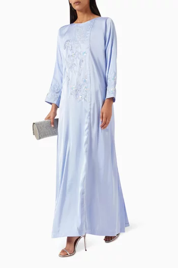 Sequin-embroidered Kaftan in Crepe
