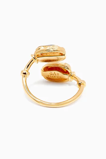 Duality Scaramouche Ring in 24kt Gold-plated Metal