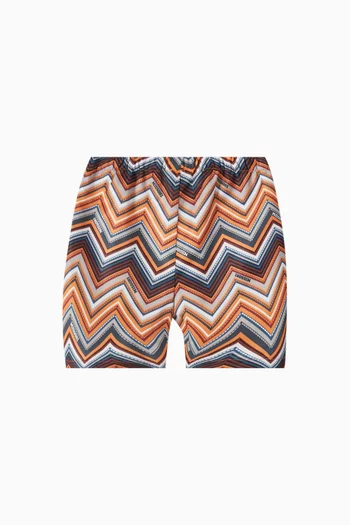 Zigzag Swim Shorts in Nylon