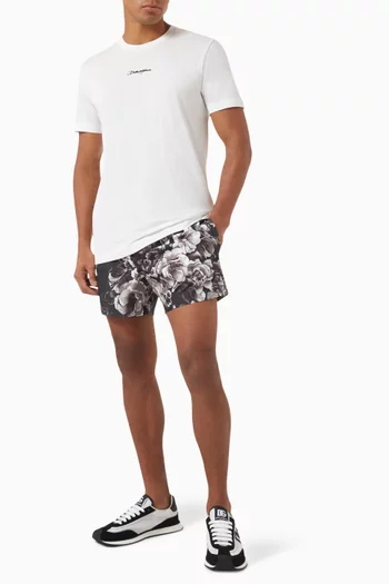 Floral Print Swim Shorts in Nylon