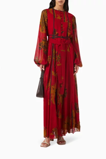 Floral-print Maxi Dress in Georgette