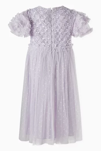 Heart Lattice Sequin-embellished Bodice Dress in Tulle