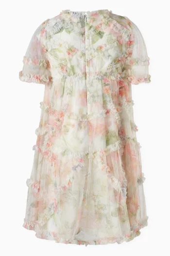 Floral Immortal Rose Sunny Dress in Chiffon