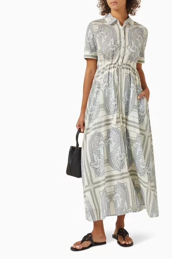 Printed Shirt Dress in Cotton
