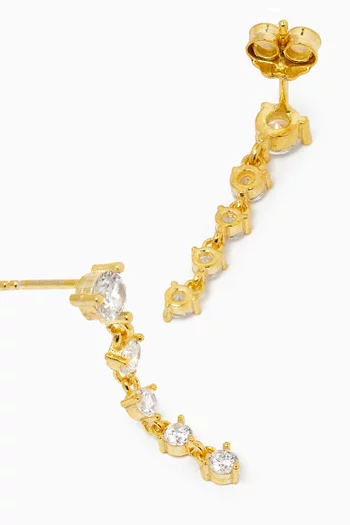 Dangling Crystal Earrings in Gold-plated Sterling Silver