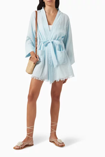 Leah Belted Mini Cover-up in Cotton