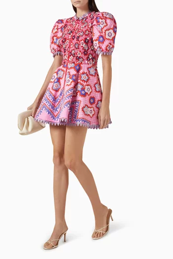 Gracie Printed Mini Dress in Cotton Blend