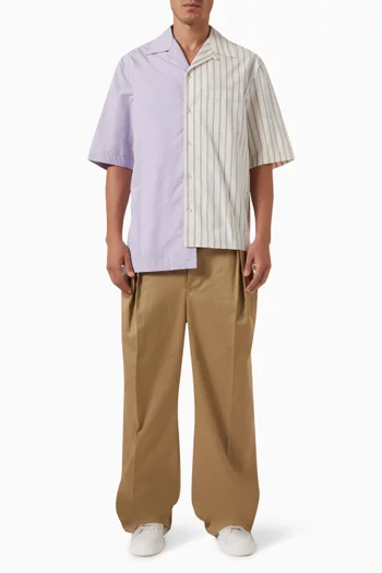 Asymmetrical Striped Shirt in Cotton