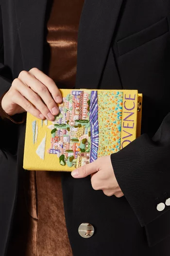 Provence Embroidered Book Clutch
