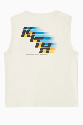Sleeveless Refraction Graphic T-shirt in Cotton