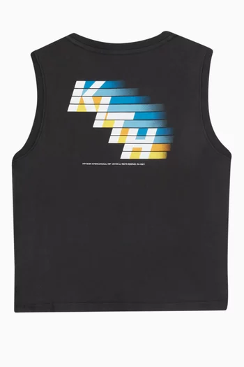 Sleeveless Refraction Graphic T-shirt in Cotton