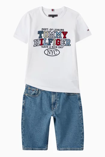 Slogan Towelling T-shirt in Cotton