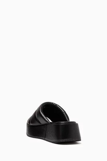 Puffa Wedge Slides in Faux Leather