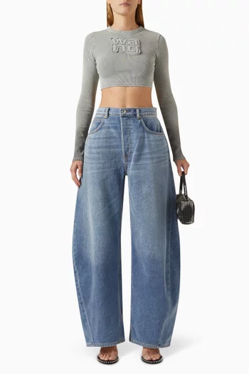 Low-rise Baggy Jeans in Brushed Denim