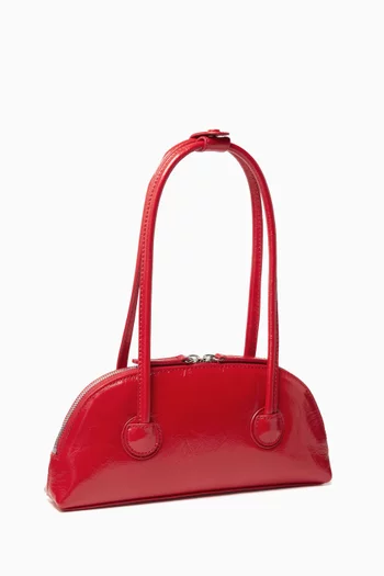 "SMALL BESSETTE SHOULDER BAG IN SHINY LEATHER 27*5*12 CM(HANDLE HEIGHT:19CM)":Red    :One Size|217456986