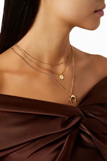 Laira Layered Necklace in 18kt Gold-plated Stainless Steel:
