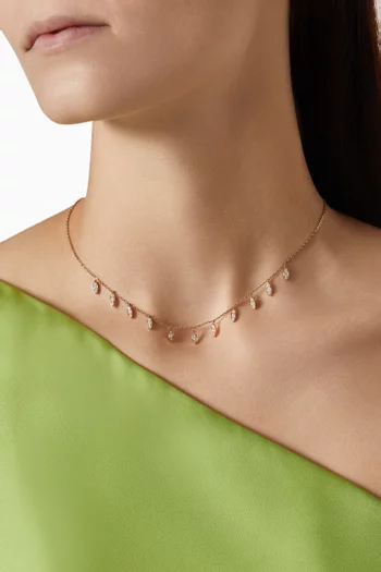 Barq Marquise Diamond Necklace in 18kt Rose Gold