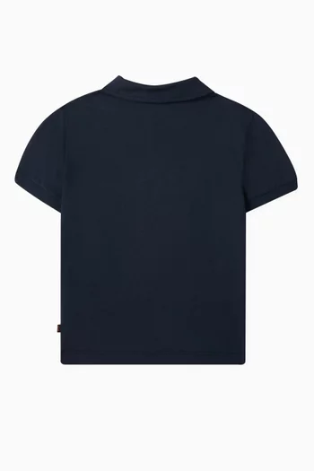 Colour-blocked Logo Polo Shirt in Cotton