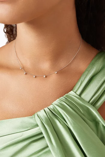 Diamond Droplet Necklace in 18kt White Gold