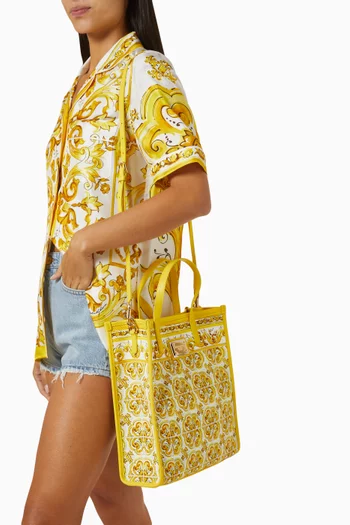 Medium Majolica-print Shopping Tote Bag in Canvas