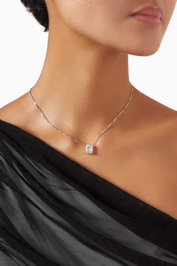 Stilla Pendant Necklace in Rhodium-plated Metal