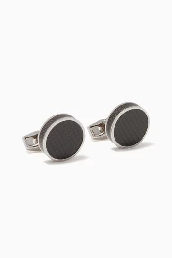 Black Carbon-Fibre Tablet Cufflinks