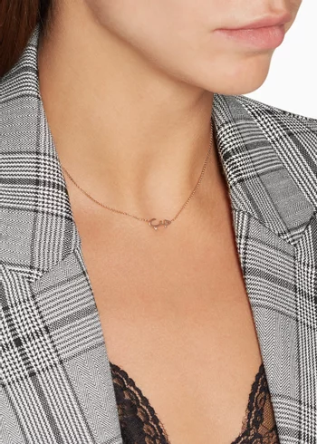 قلادة حب ذهب وردي وماس