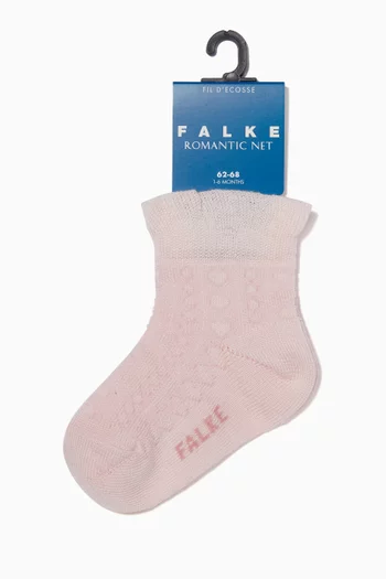 Light-Pink Romantic Net Baby Socks