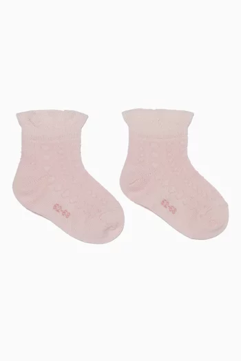 Light-Pink Romantic Net Baby Socks