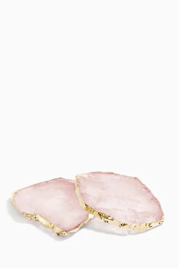 Kivita Rose Quartz Coasters, Set of 2