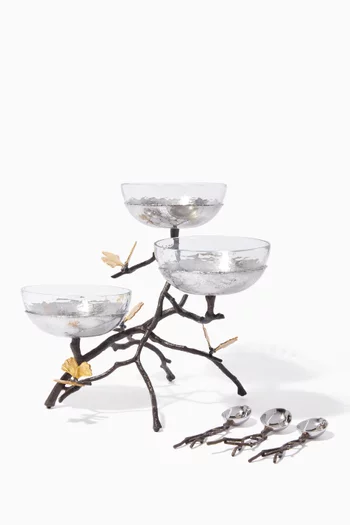 Butterfly Gingko Triple Bowl